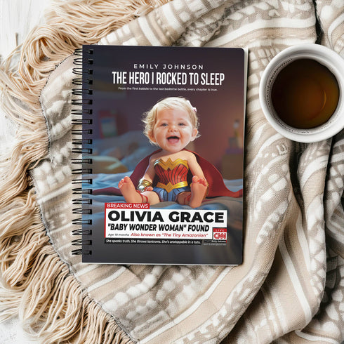 Custom Baby Wonder Woman Notebook – Personalized Superhero Journal with Photo & Name